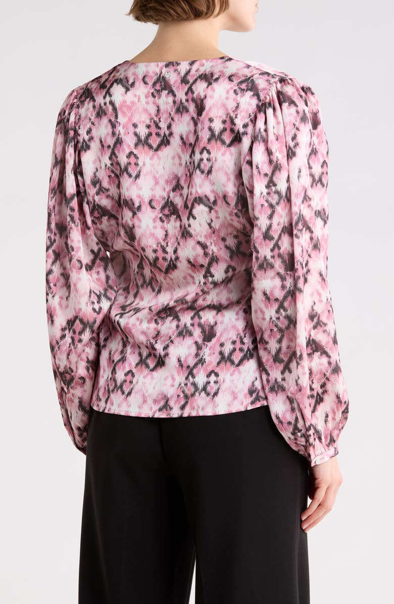 BOSS Orange Bivie Surplice Long Sleeve Top, Alternate, color, Pink Print