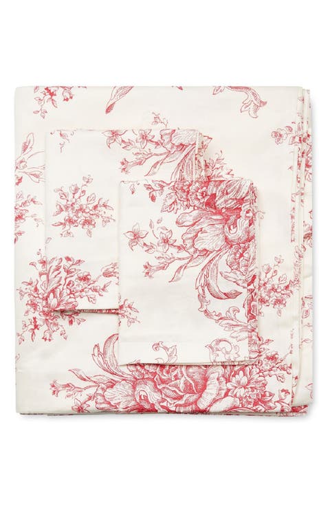 Toile Print 400 Thread Count Cotton Sheet Set