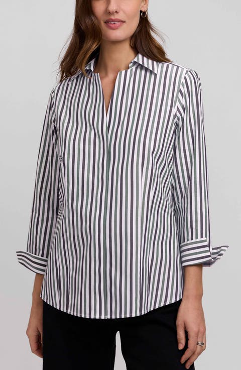 Taylor Stripe Cotton Button-Up Shirt