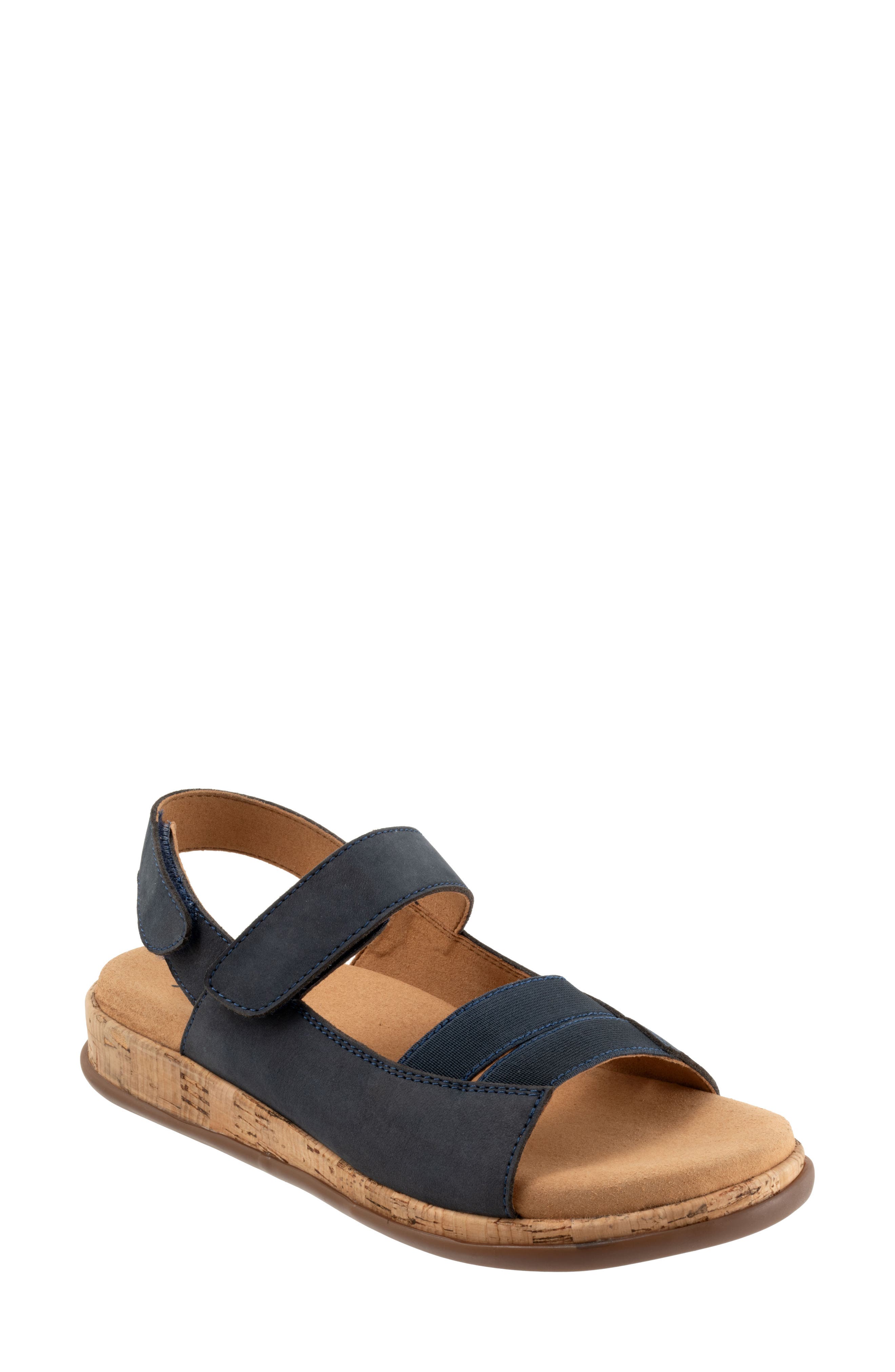 Trotters Gemini Slingback Wedge Sandal - Multiple Widths Available, Main, color, Navy Nubuck