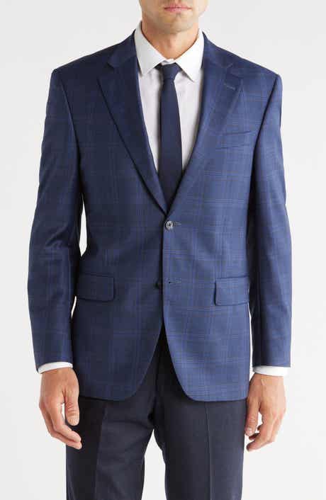 Peter Millar Blue Plaid Wool Blazer
