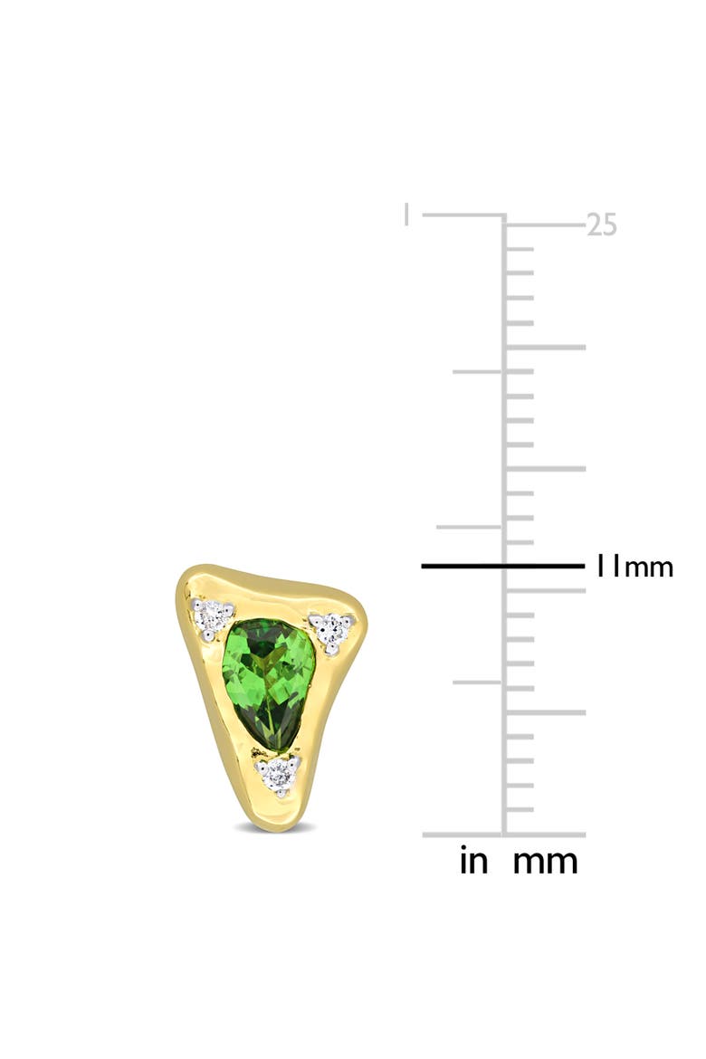 Tsavorite & Diamond Stud Earrings 14K, Alternate, color, Tsavorite