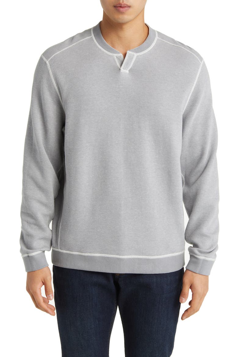 Flip Coast Abaco Reversible Jacquard Sweatshirt, Alternate, color, CONTINENTAL HEATHER