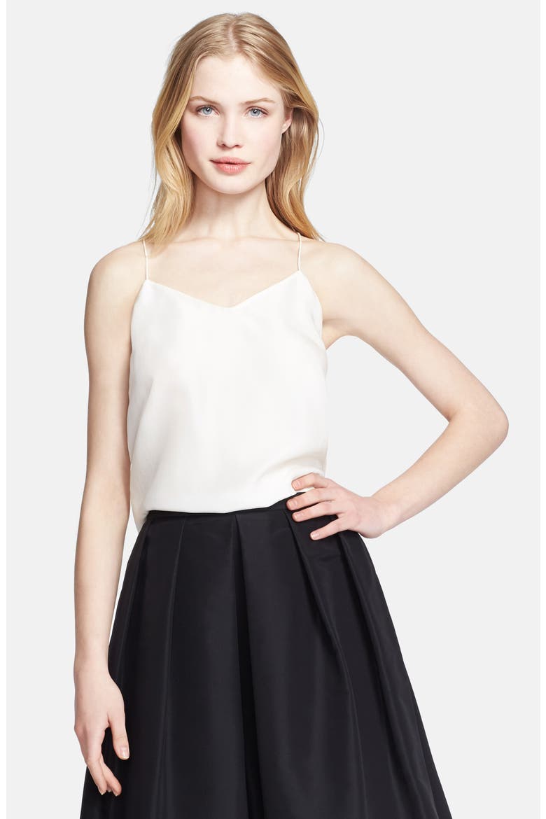 Racerback Silk Camisole, Alternate, color, IVORY