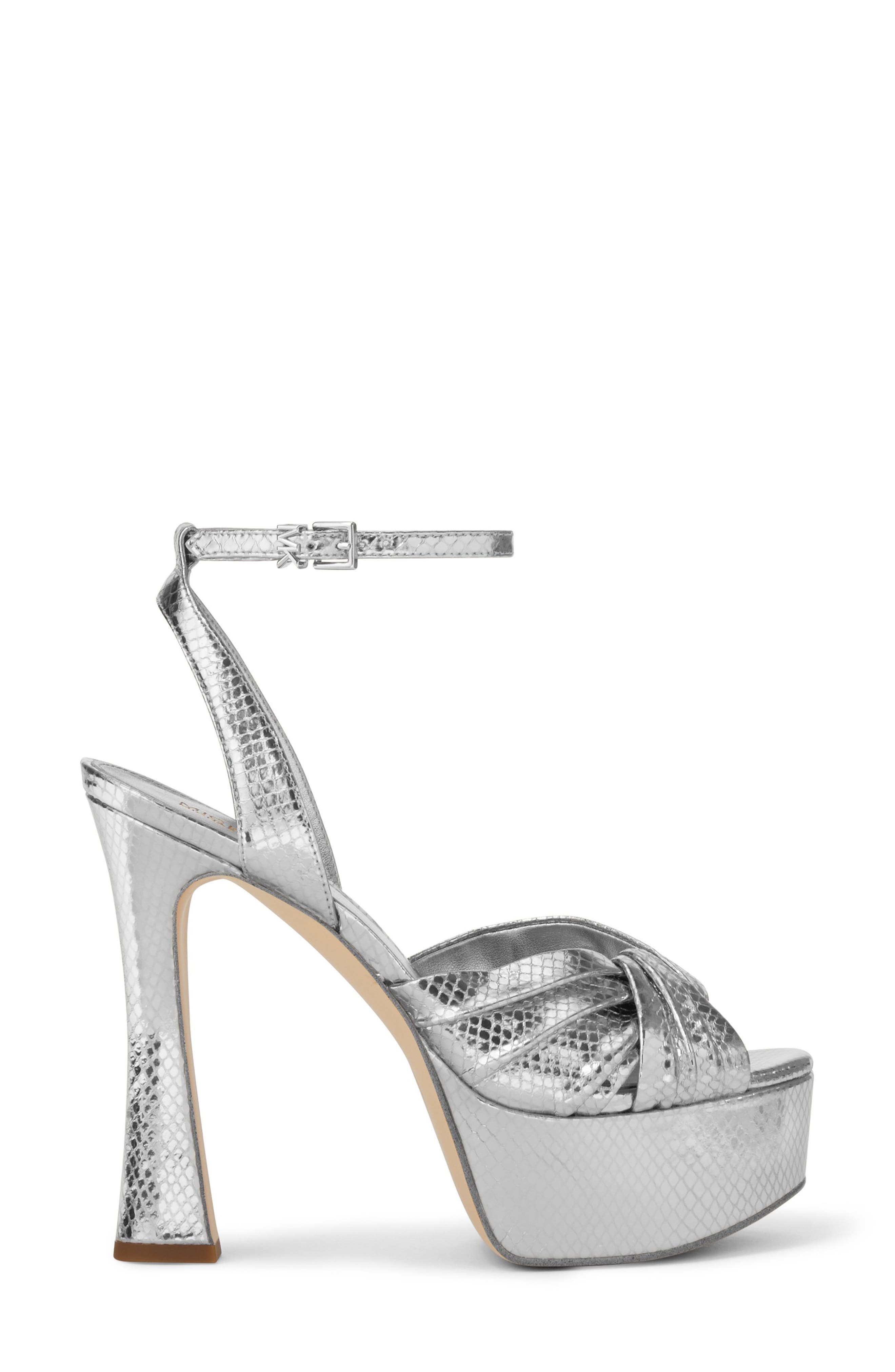 MICHAEL Michael Kors Selena Platform Sandal, Alternate, color, Silver