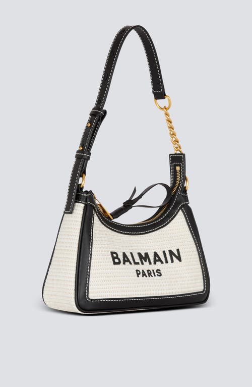 Balmain Raffia B-army Shoulder Bag