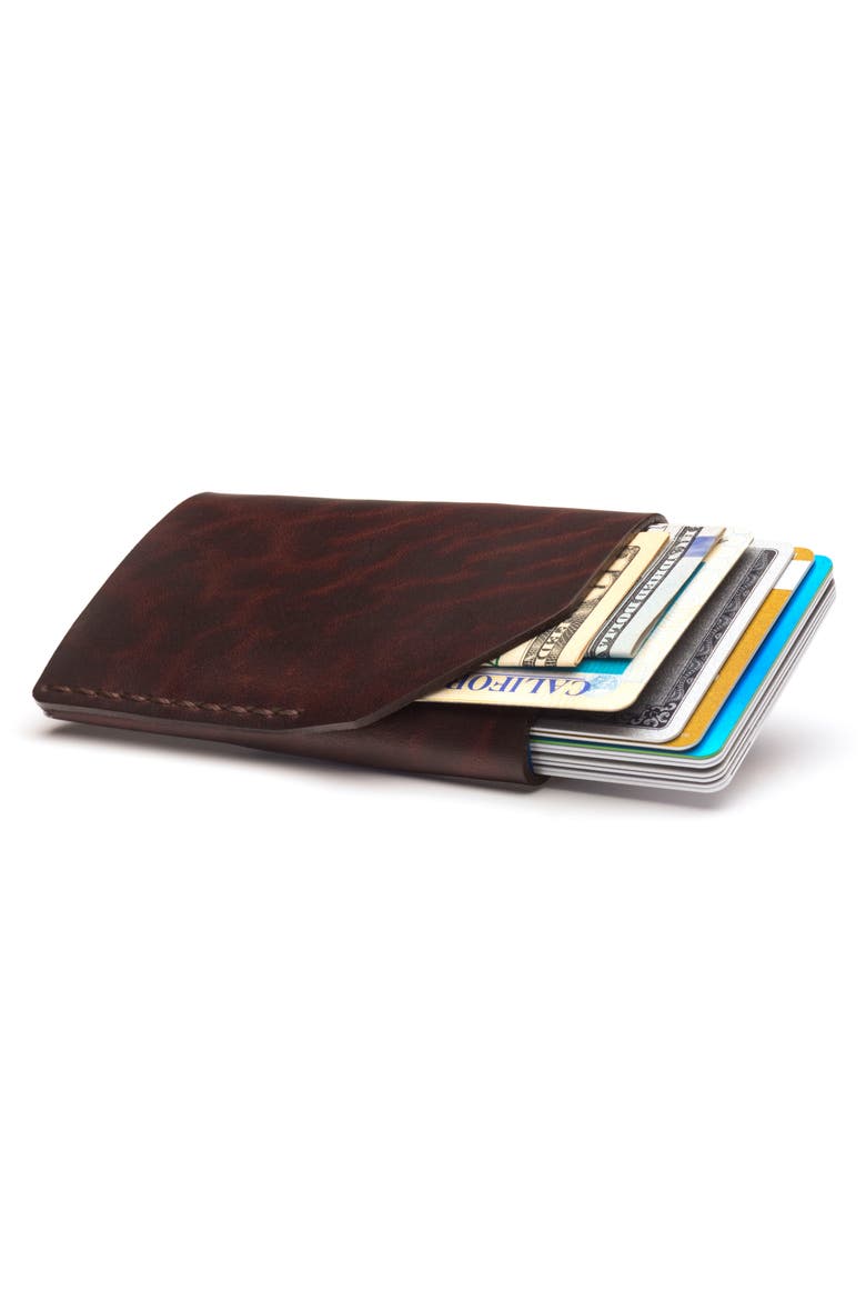 No. 2 Leather Card Case, Alternate, color, MALBEC