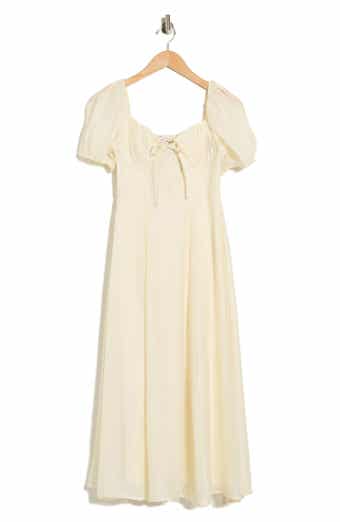 MOON RIVER Puff Sleeve Midi Dress