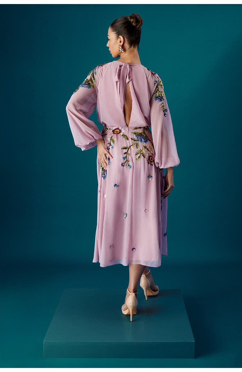 Coast Embellished Sequin Midi Dress, Alternate, color, Rose