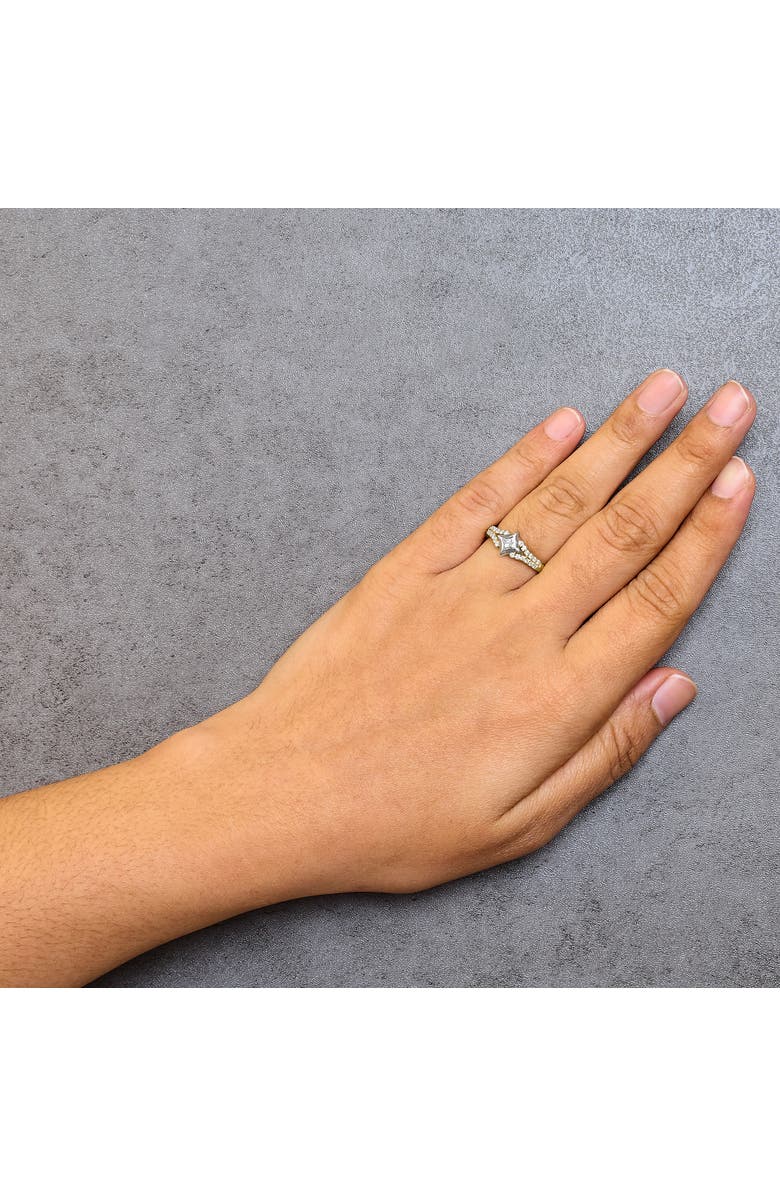 Haus of Brilliance 10K Two Tone Color 1/2 Cttw Diamond Kite and Split Shank Ring, Alternate, color, Yellow