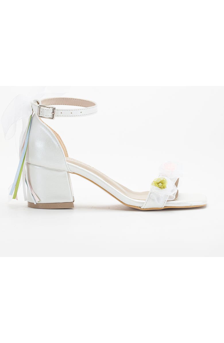 Forever & Always Shoes Grazia Lace Block Heel Bridal Sandals, Alternate, color, Ivory Faux Leather