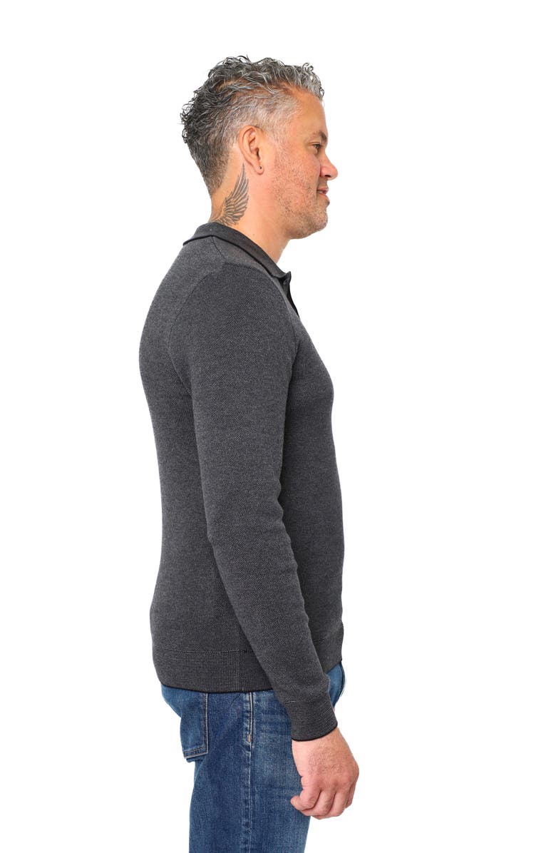 VELLAPAIS Torreno Long Sleeve Polo, Alternate, color, Black