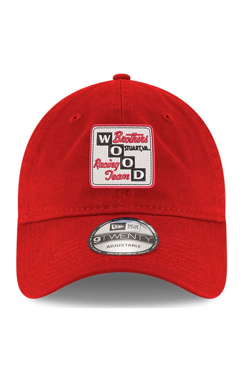 New Era Men's New Era Scarlet Wood Brothers Racing Enzyme Washed 9TWENTY Adjustable Hat, Alternate, color, Scarlet