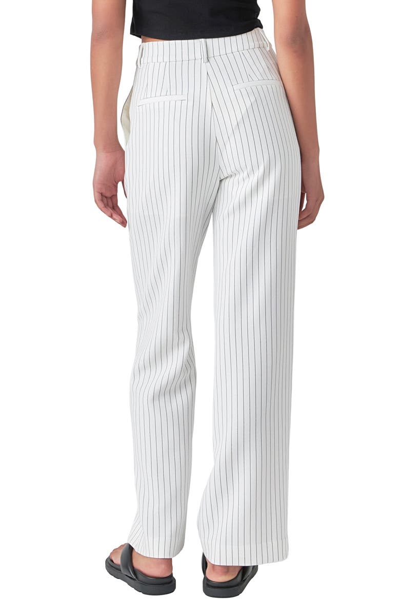 Grey Lab Pinstripe HIgh Waist Wide Leg Pants, Alternate, color, White Black Stripe