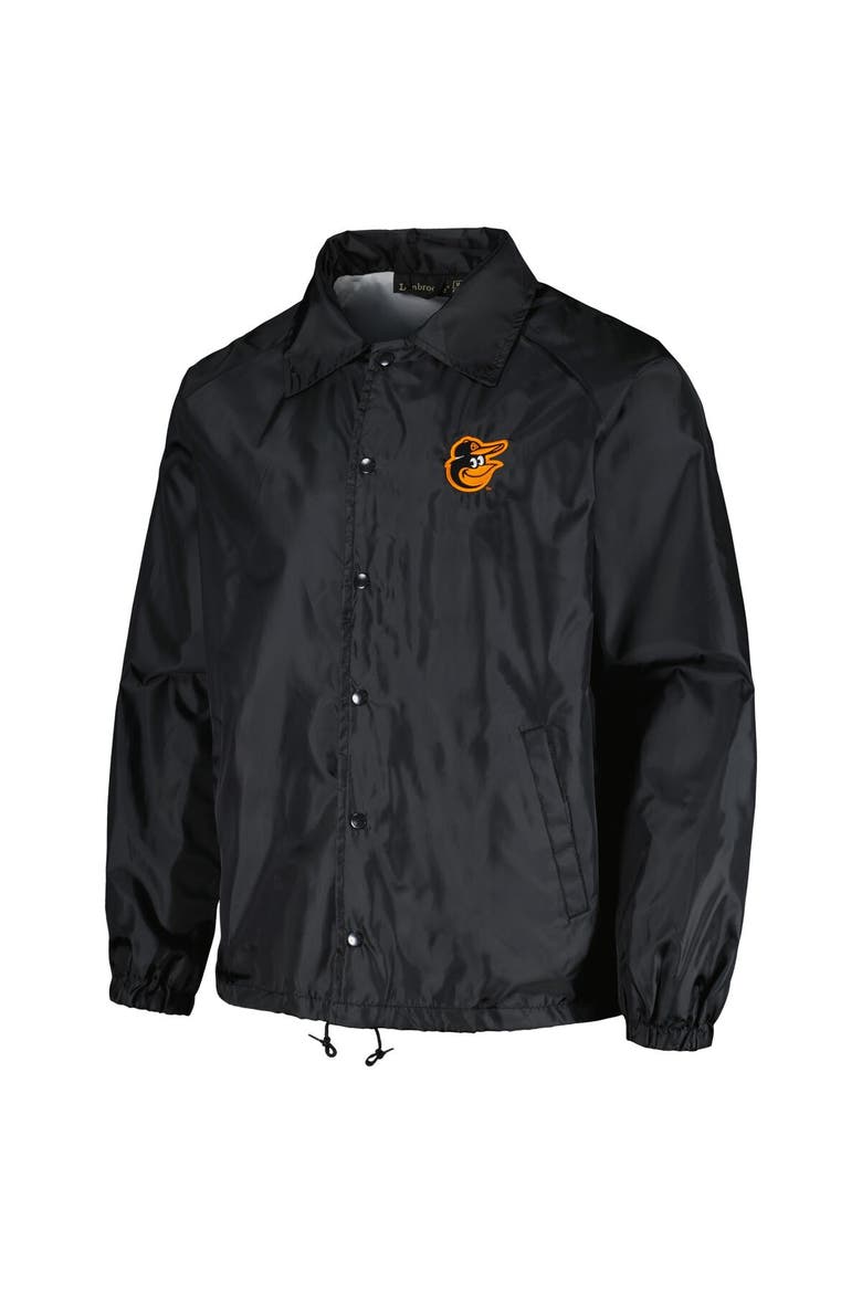 Men's Dunbrooke  Black Baltimore Orioles Coach's Raglan Full-Snap Windbreaker Jacket, Alternate, color, Black