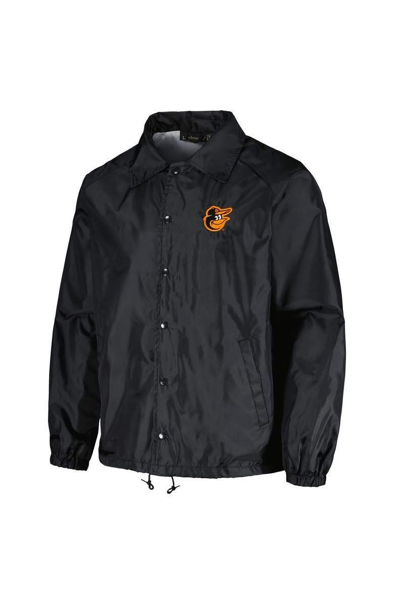 DUNBROOKE Men's Dunbrooke Black Baltimore Orioles Coach's Raglan Full-Snap Windbreaker Jacket, Alternate, color, Black