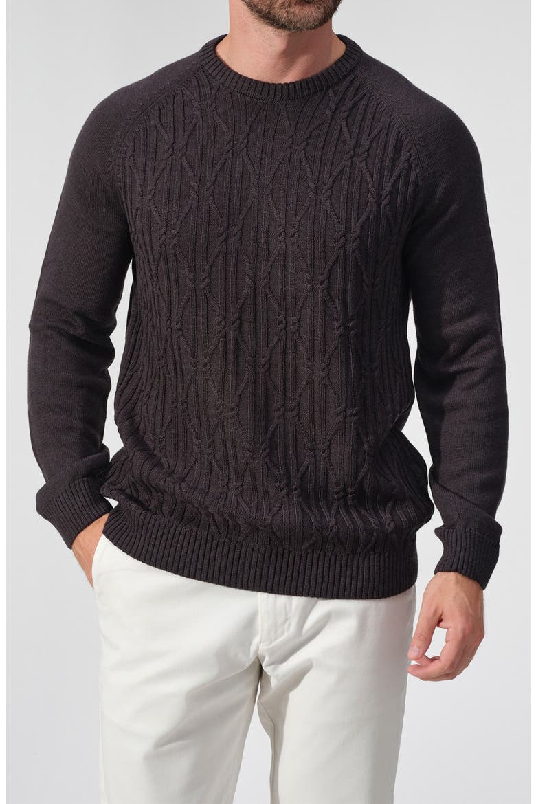 Ravello Merino Wool Cable Knit Sweater, Main, color, CHARCOAL