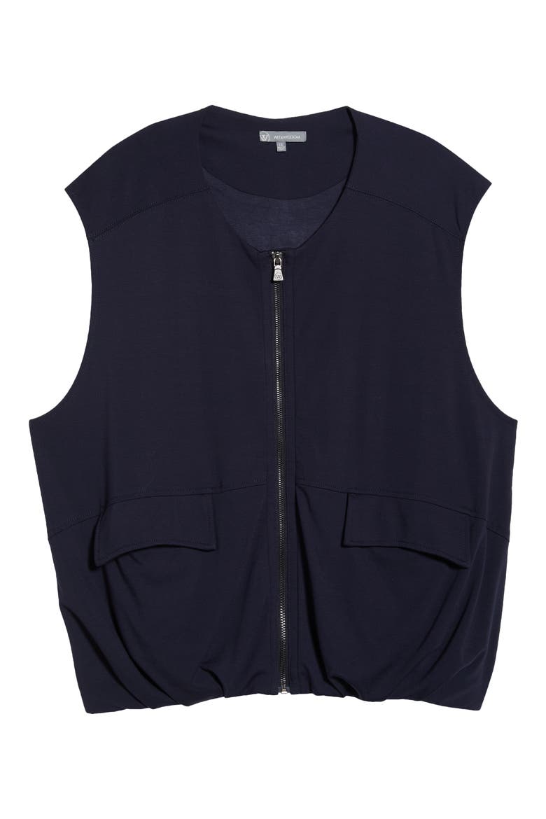 Knit Zip-Up Vest, Alternate, color, NAVY
