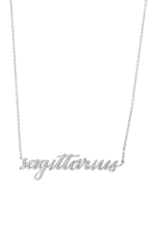Diamond Sagittarius Zodiac Necklace in Sterling Silver