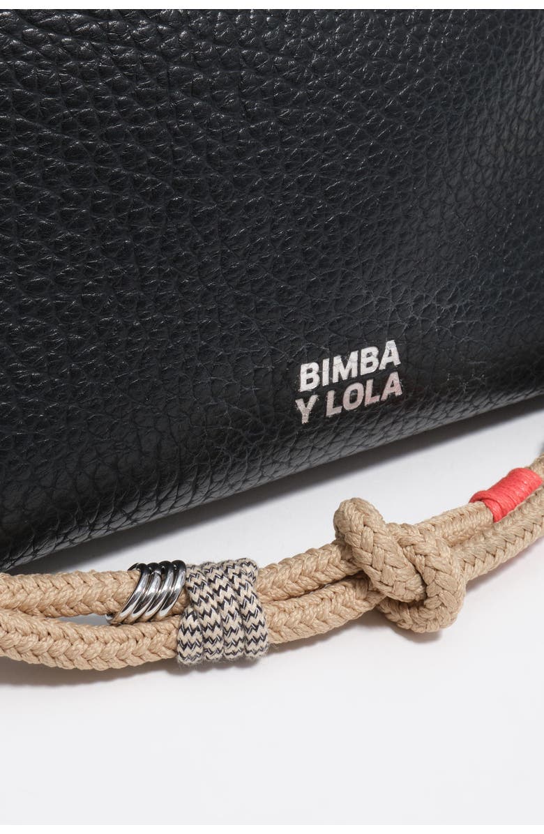 Bimba y Lola Medium Leather Trapezium Bag SS26, Alternate, color, Black