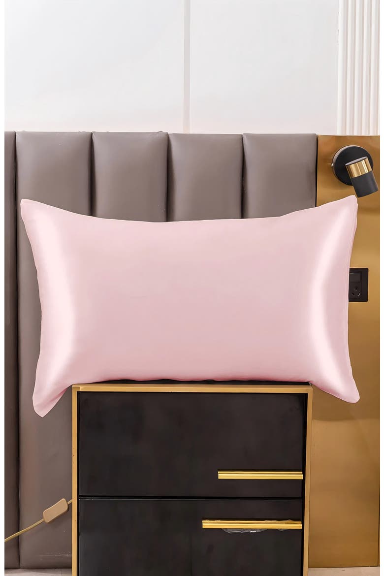 22Momme Mulberry Silk Hidden Zipper Pillowcase, Alternate, color, Pink
