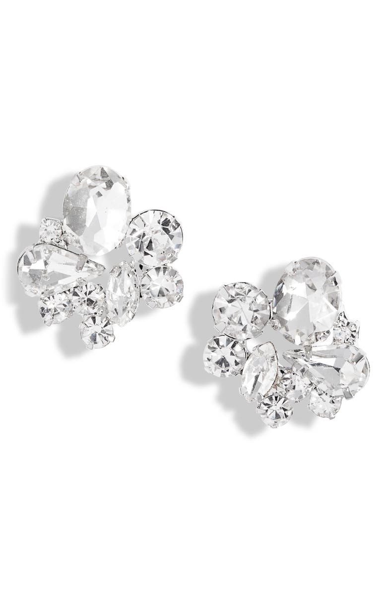 CRISTABELLE Clustered Crystal Stud Earrings, Main, color,