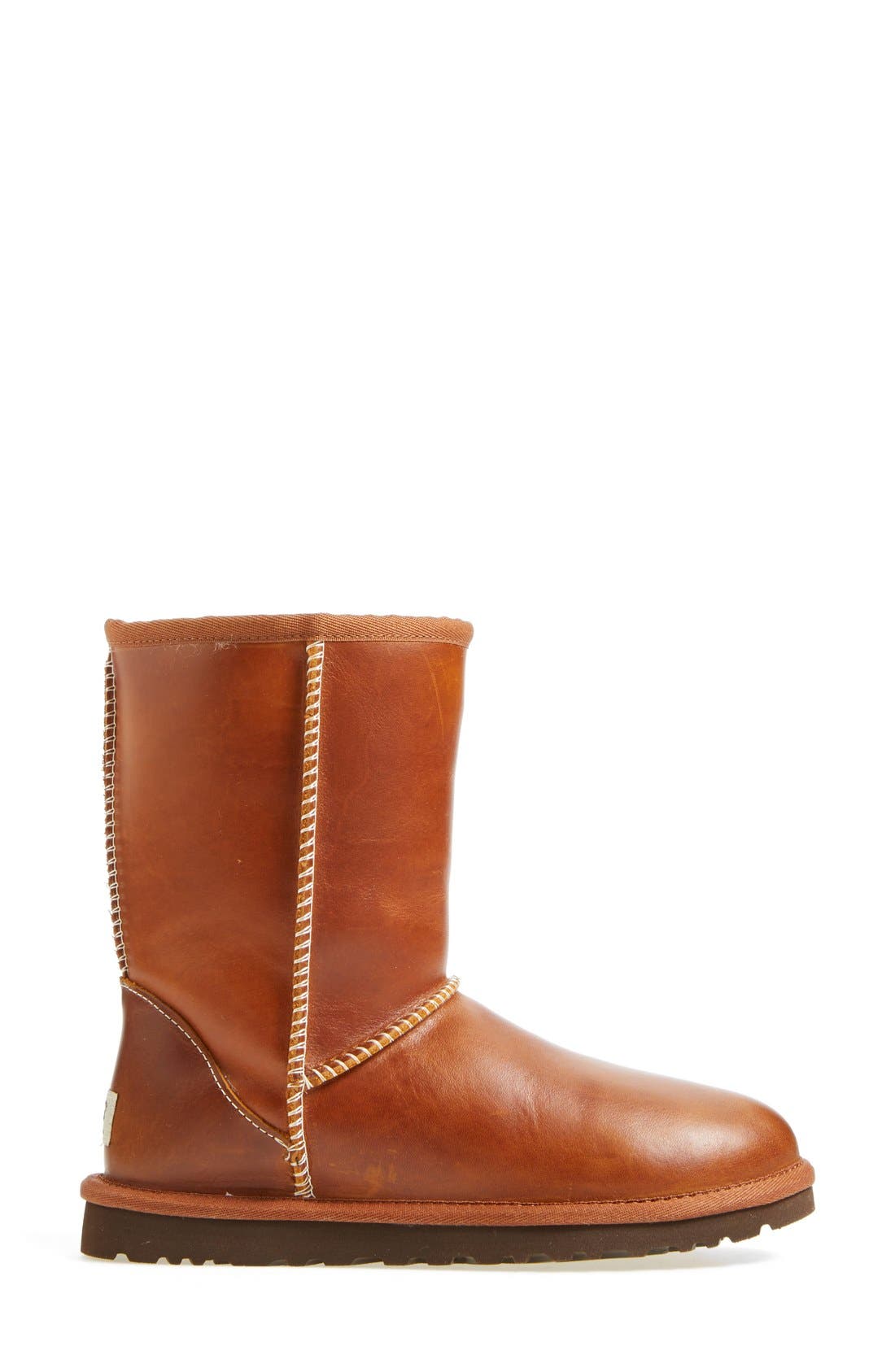 UGG<sup>®</sup> Australia 'Classic Short' Leather Water Resistant Boot, Alternate, color, 