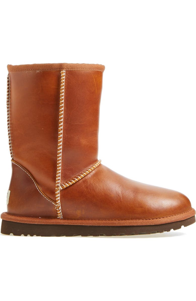 UGG<sup>®</sup> Australia 'Classic Short' Leather Water Resistant Boot, Alternate, color,