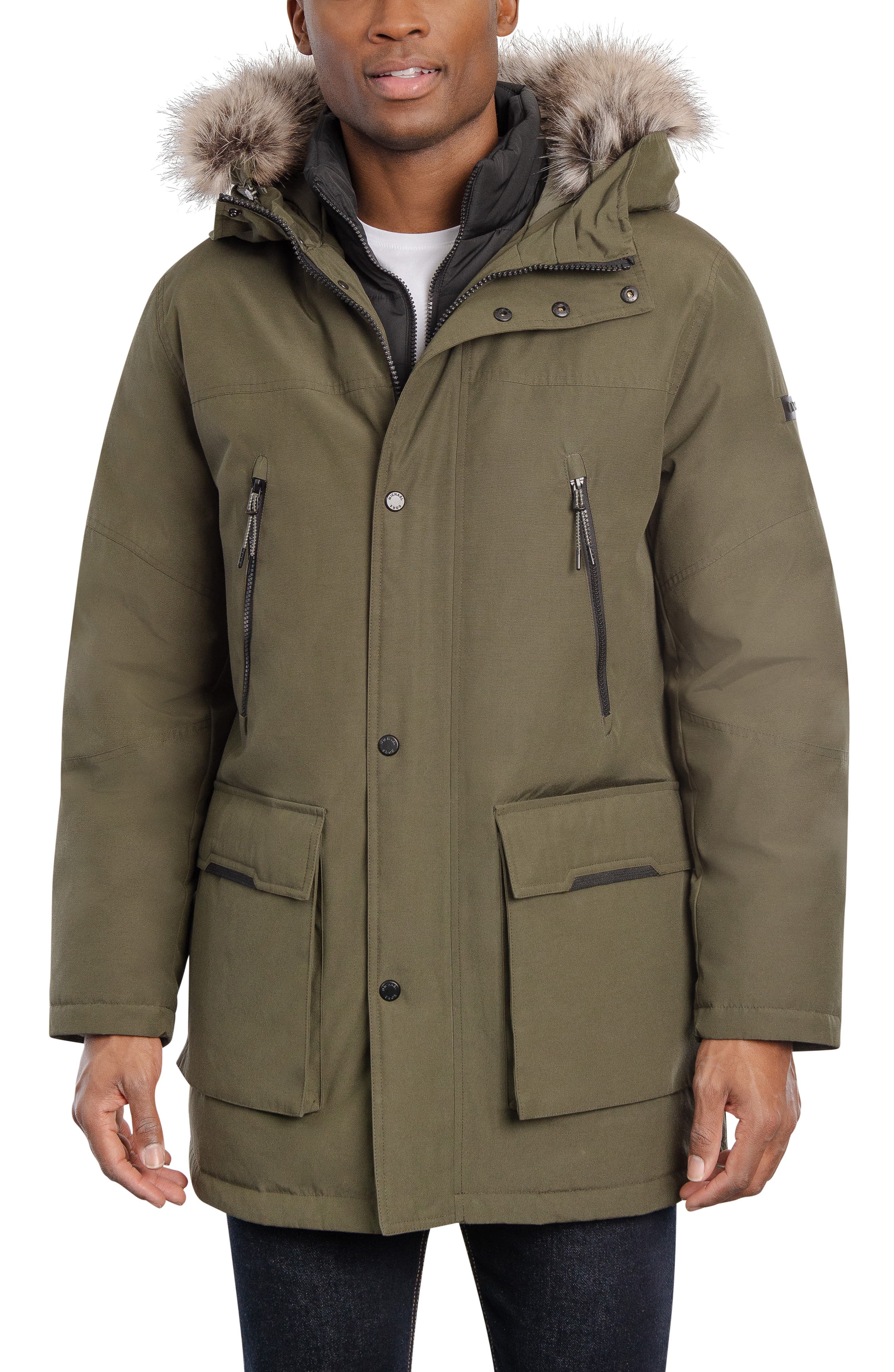 Michael Kors Benson Faux Fur Trimmed Hooded Jacket