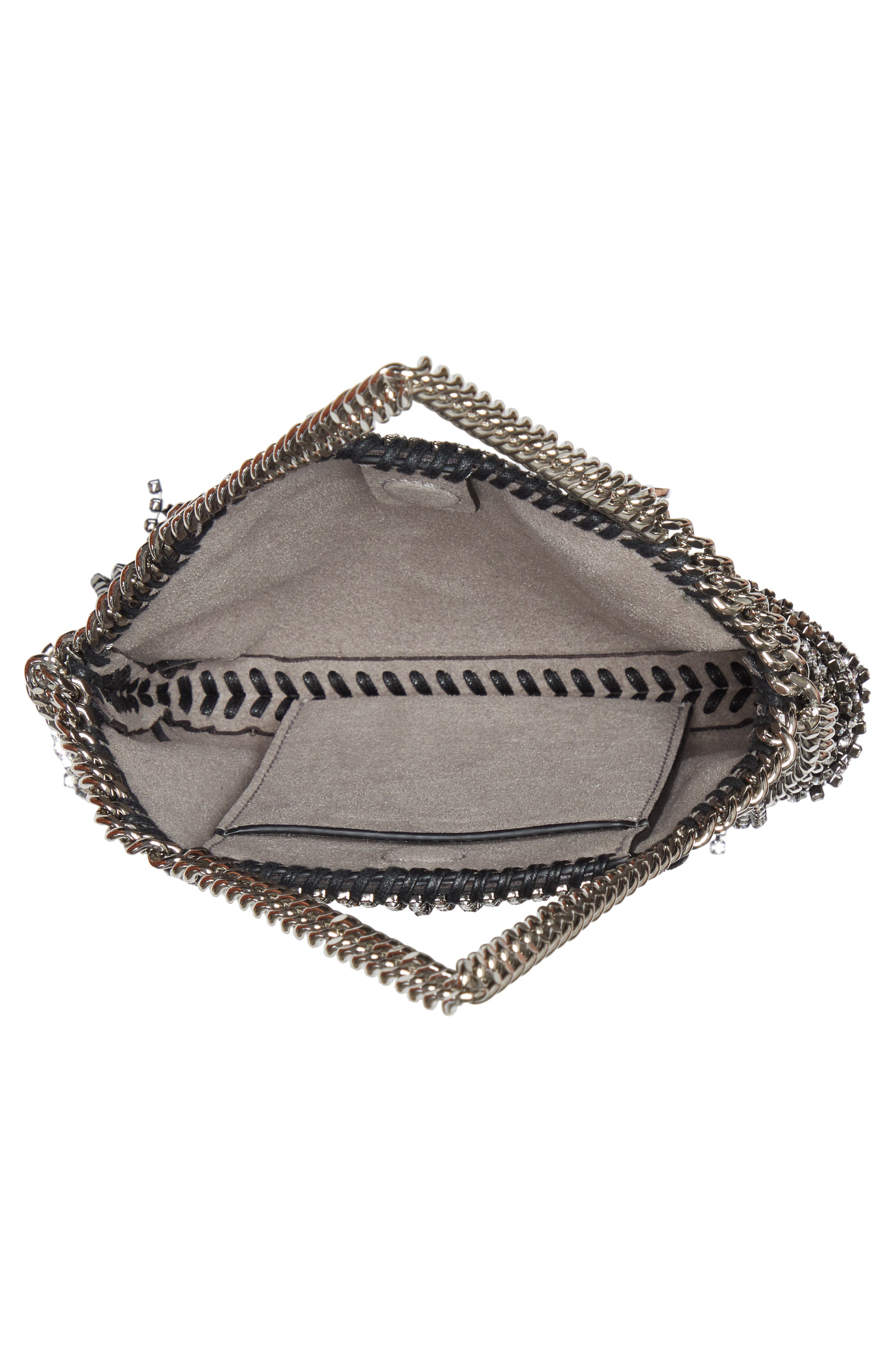 Stella McCartney Mini Falabella Crystal Fringe Shoulder Bag, Alternate, color, 