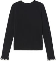 Lafayette 148 New York Hand Beaded Faux Pearl Cashmere Sweater