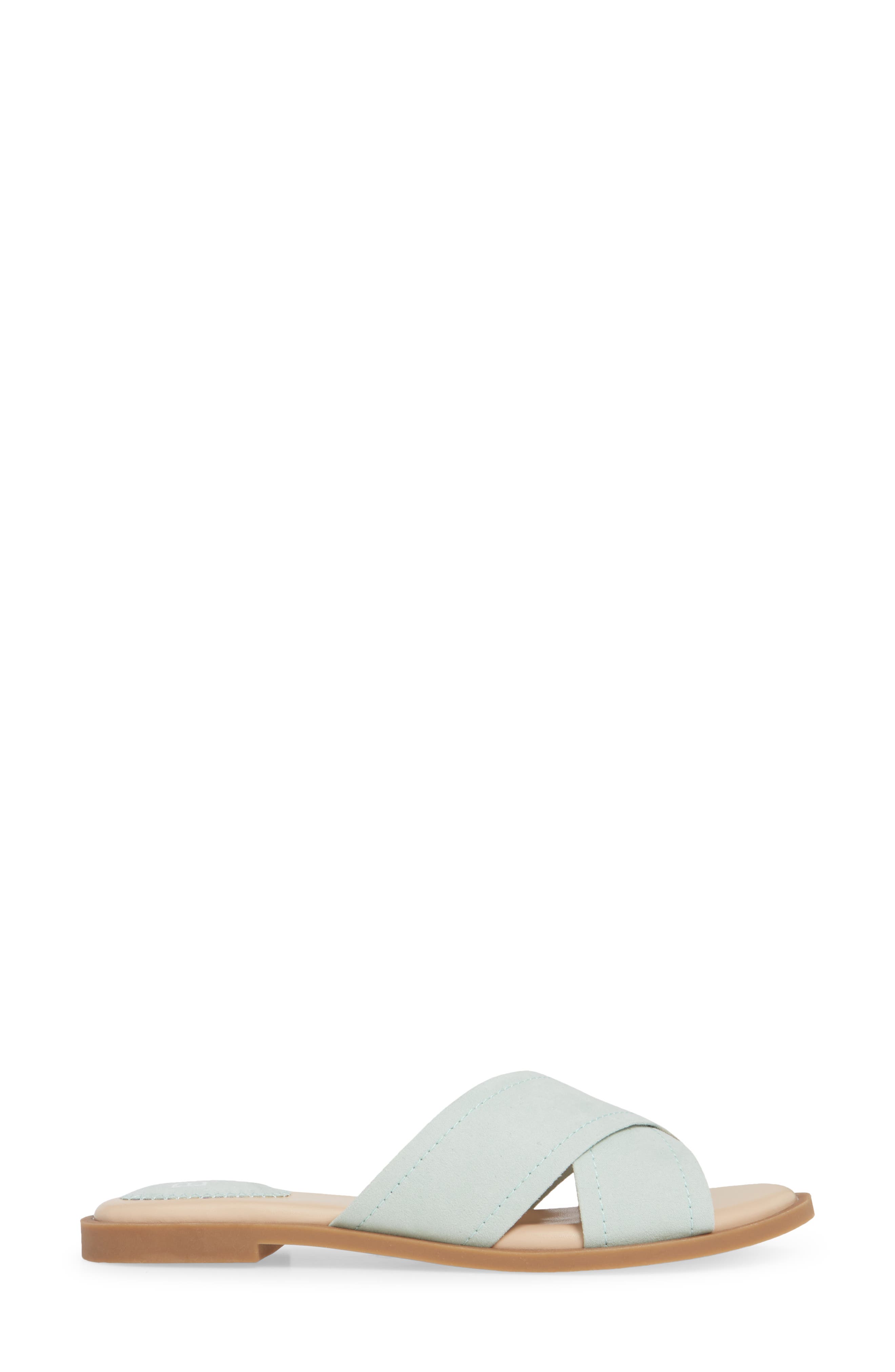 Winnie Slide Sandal, Alternate, color, MINT FAUX SUEDE
