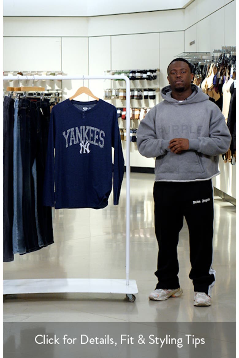Men's Concepts Sport Navy New York Yankees Inertia Raglan Long Sleeve Henley T-Shirt video