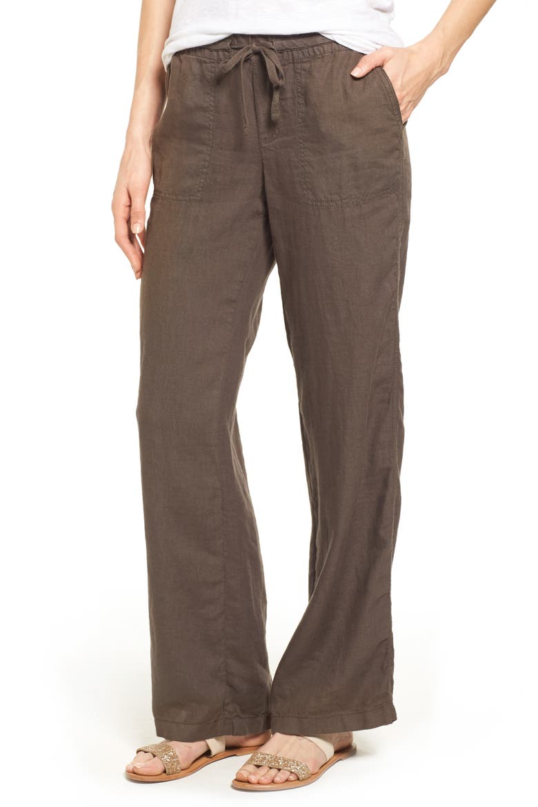 LINEN PANT, Main, color, OLIVE TUSCAN