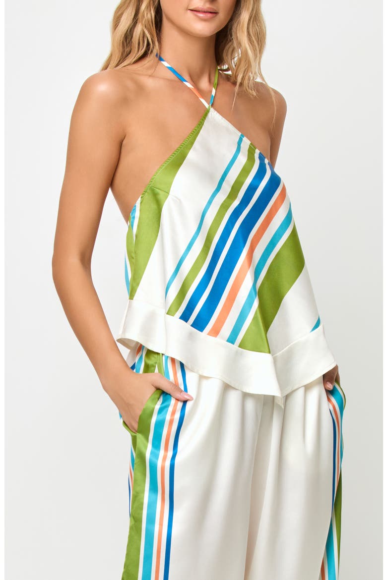 Hollis Handkerchief Halter Cover-Up Top, Alternate, color, CANCAN STRIPE
