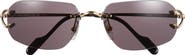 Cartier 58mm Frameless Rectangular Sunglasses