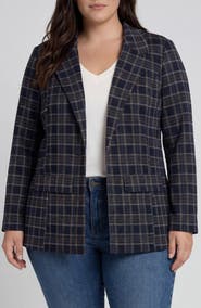 Liverpool Los Angeles Plaid Boyfriend Blazer