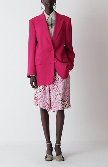 ショートパンツ Dries Van Noten 'Pomy' bermuda shorts (2510109421483 403) Dries Van Noten Pomy Bis Orchid Spot Print Jacquard Bermuda