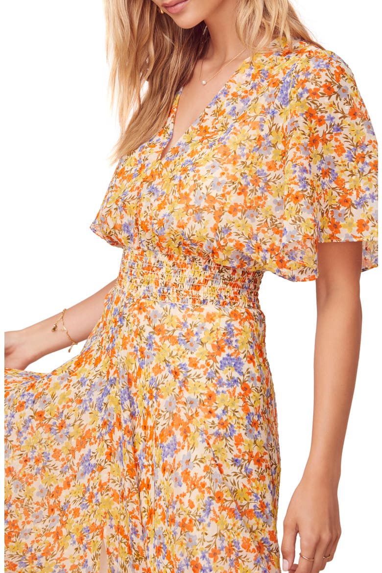 Sophronia Floral Print Maxi Dress, Alternate, color, TANGERINE MULTI FLORAL