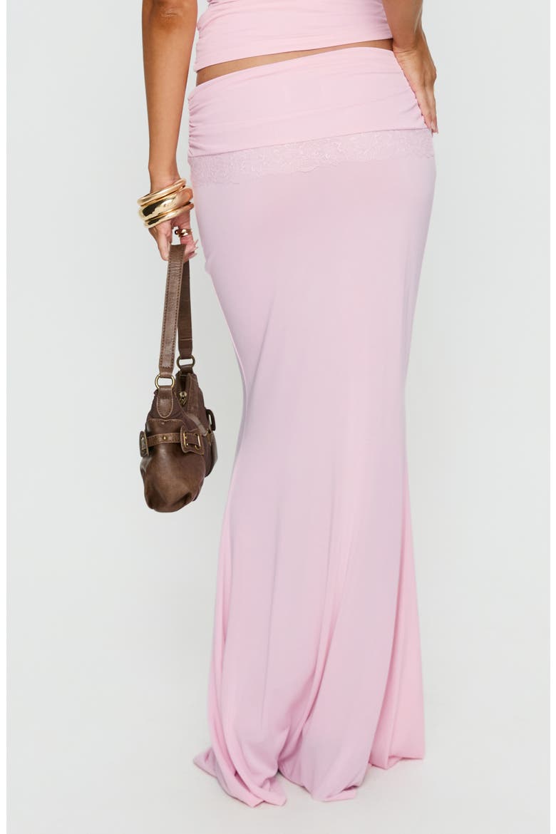 Zespri Lace Trim Jersey Maxi Skirt, Alternate, color, PINK