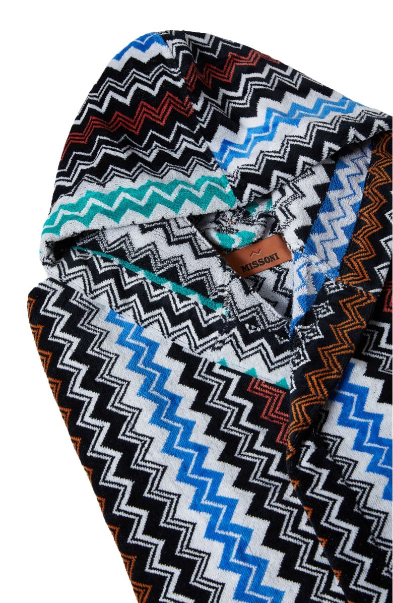Missoni Home Neoclassic Bathrobe In Cotton Terry With Zigzag Pattern, Alternate, color, Black