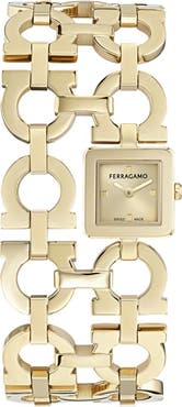 FERRAGAMO Double Gancini Catwalk Double Bracelet Watch, 19mm x 19mm