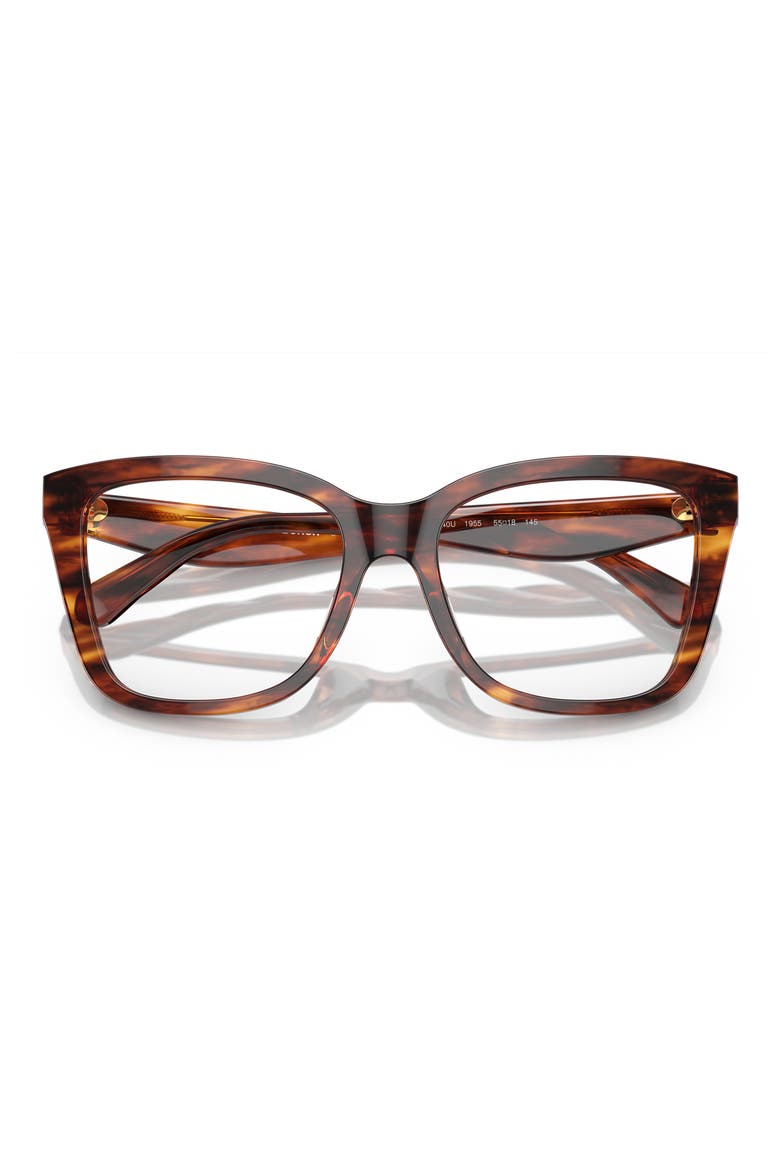 55mm Square Optical Glasses, Alternate, color, DARK BROWN