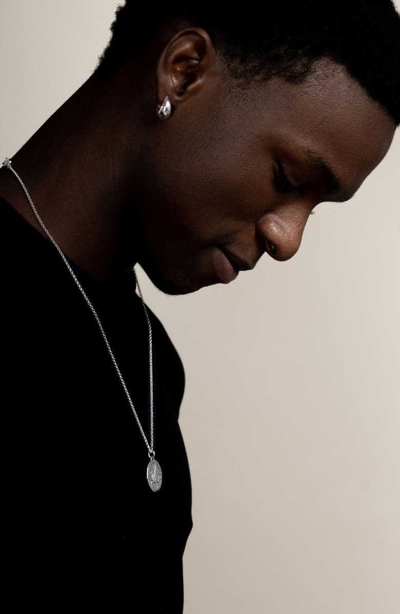 Dower & Hall Men's 'Overcome and Thrive' Pegasus Talisman Necklace, Alternate, color, Sterling Silver