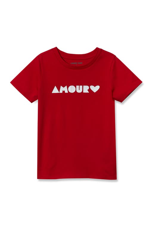 Lands' End Kids'  Girls Graphic Tee In Red
