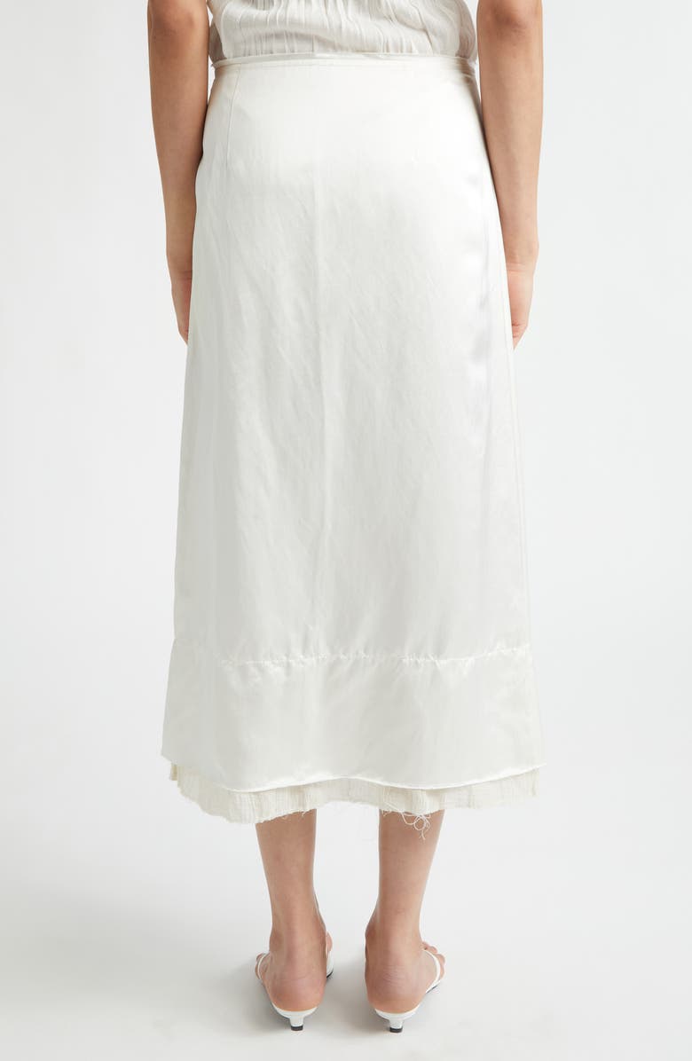 TOTEME Layered Satin Midi Skirt, Alternate, color, Off-White
