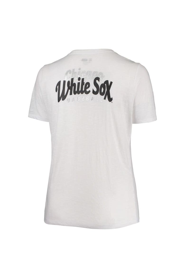 Women's New Era White Chicago White Sox Plus Size 2-Hit Front Knot T-Shirt, Alternate, color, White