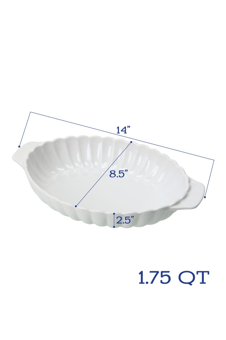 Petal 2-Piece Baking Dishes, Alternate, color, WHITE