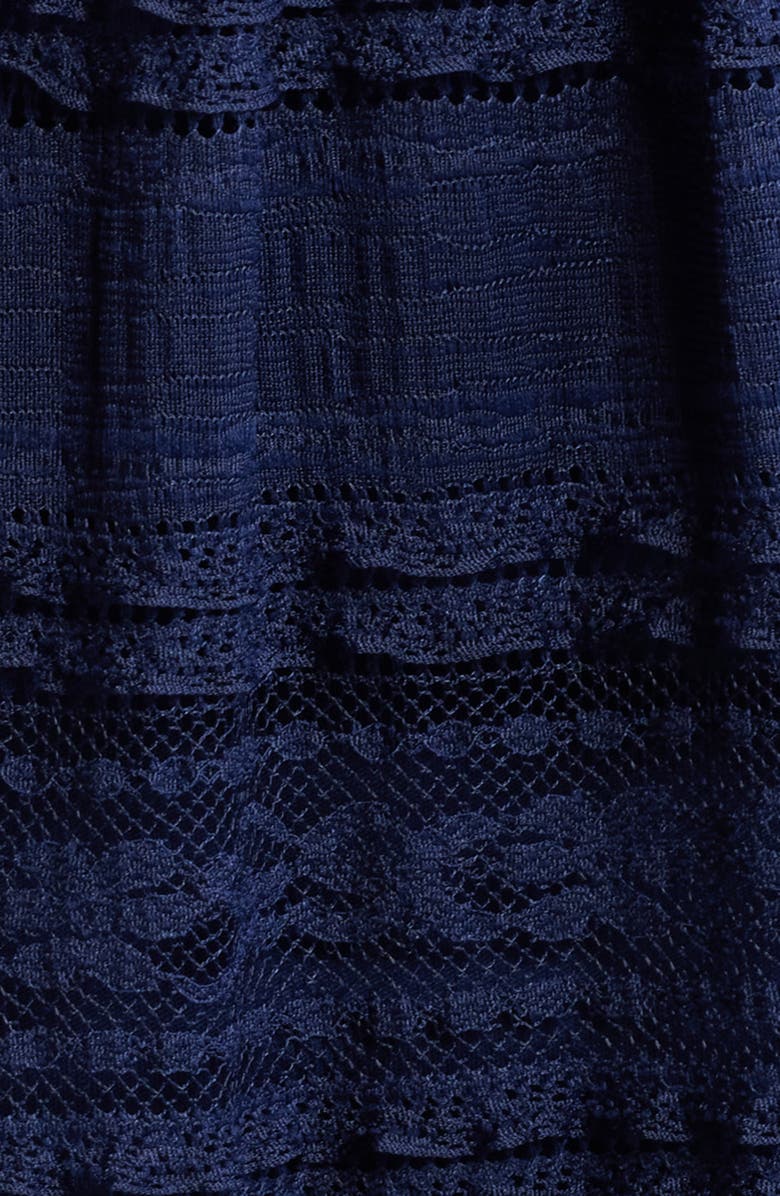 Eliza J Stretch Lace Gown, Alternate, color, Navy