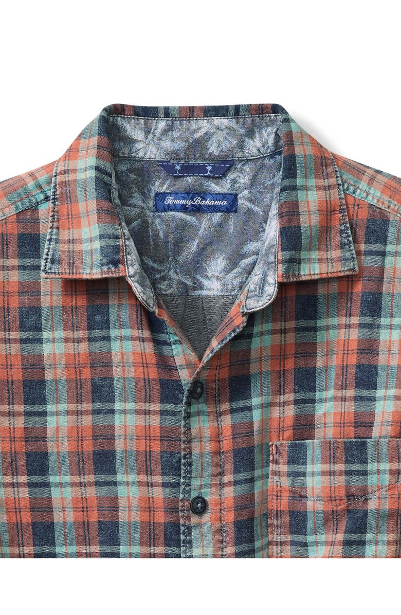 Tommy Bahama Indio Plaid Cotton Button-Up Shirt, Alternate, color, Morning Grapefruit
